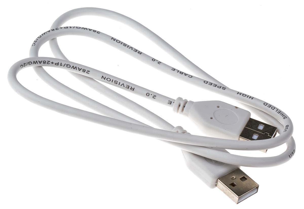 RS PRO USB 2.0, Male USB A to Male USB A, 800mm