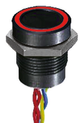 APEM Illuminated Piezo Switch, Latching, IP68, Flying Lead, 200 mA @ 24 V dc, -40 → +75°C