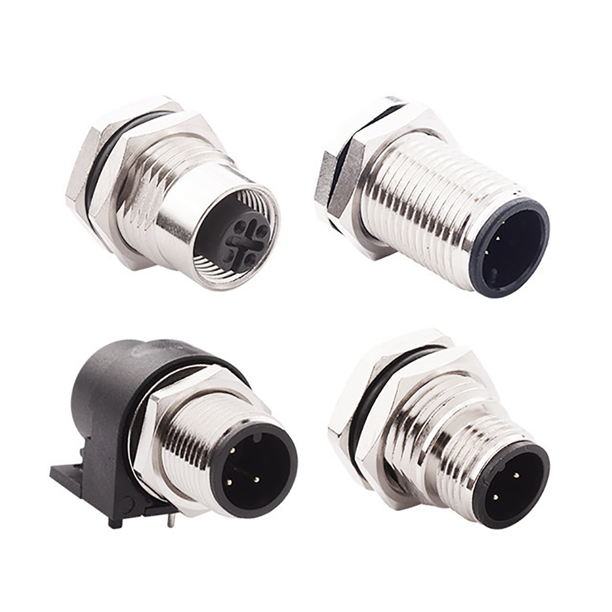 Norcomp Circular Connector, 4 Contacts, Panel, M12 Connector, Plug, Male, IP67, M Series