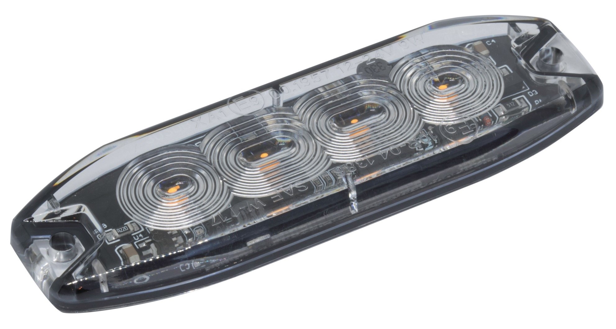 RS PRO Clear Flashing Beacon, 10 → 30V, Screw Mount, LED Bulb, IP69K