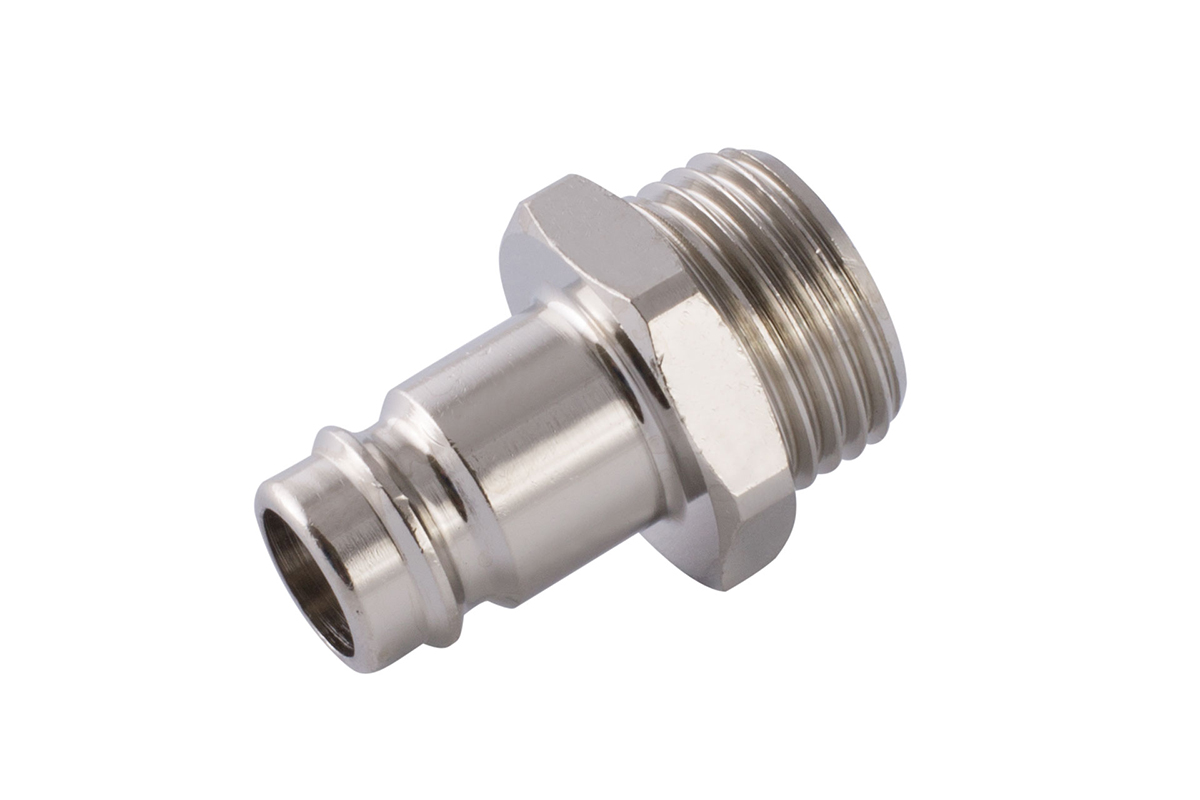 RS PRO Nickel Plated Brass Male Coupler Nipple, G 1/2 Male 1/2in Threaded