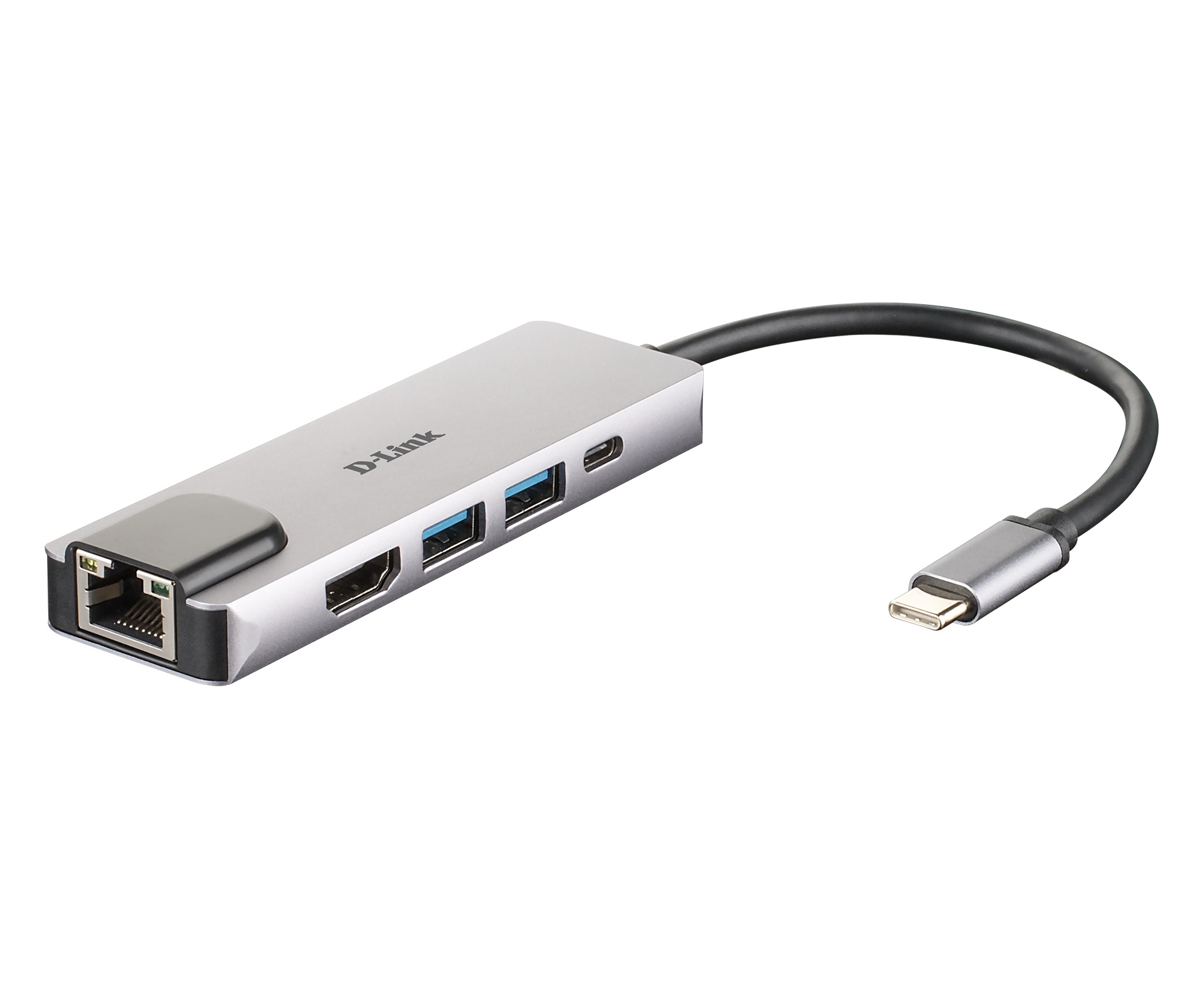 D-Link 2 Port USB 3.0 USB C  Hub, USB Powered, 103 x 31 x 11mm