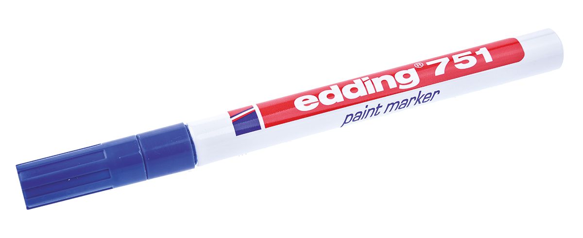 Edding Blue 1 → 2mm Fine Tip Paint Marker Pen for use with Glass, Metal, Plastic, Wood