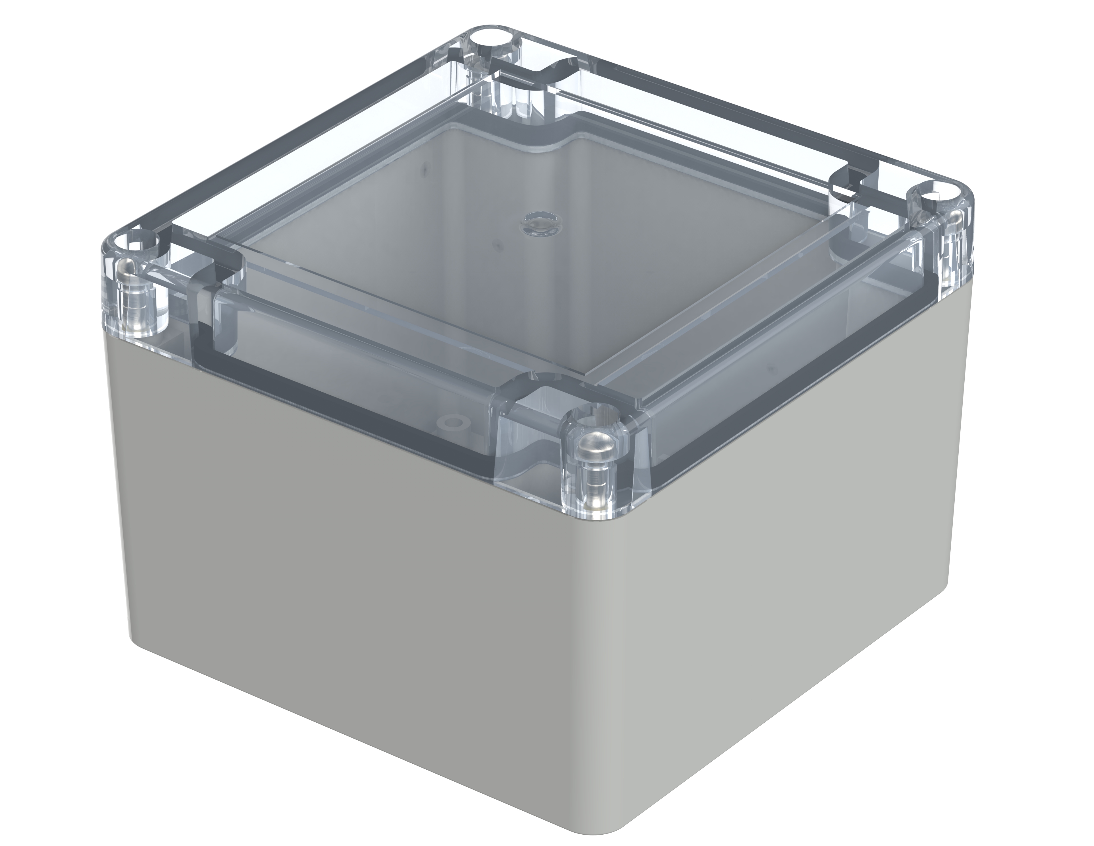 Bopla Euromas X Series Light Grey Polycarbonate Enclosure, IP66, IP68, IK07, Clear Lid, 104.8 x 104.8 x 74.7mm