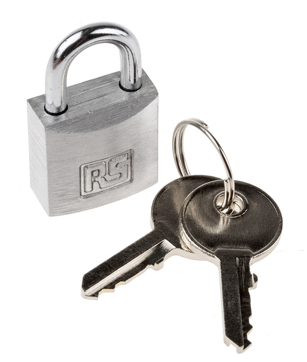 RS PRO Key Aluminium Safety Padlock, 4mm Shackle, 20mm Body