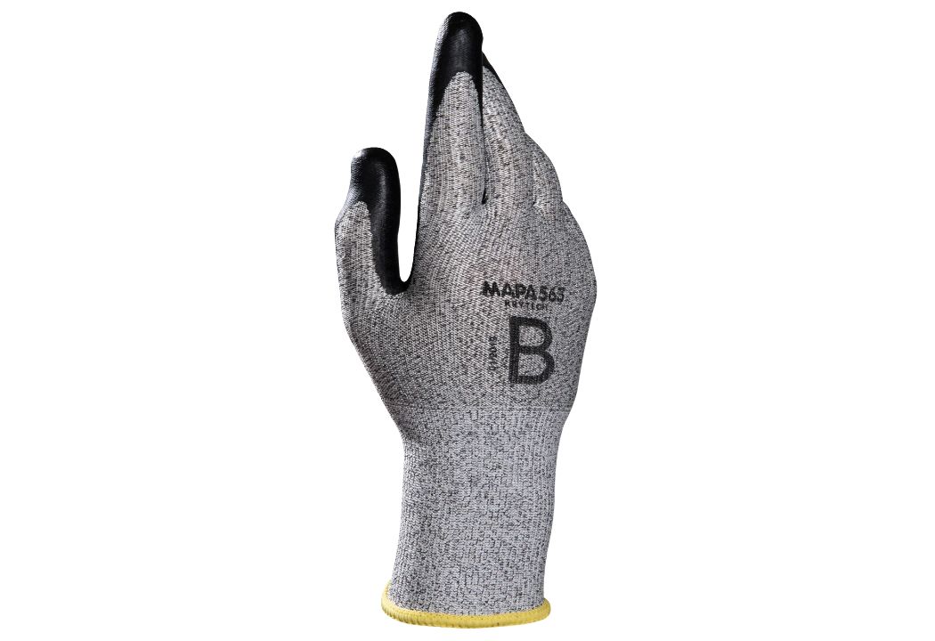 Mapa KRYTECH 563 Black, Grey High Density Polyethylene Nitrile Work Gloves, Size 7, Nitrile Coating