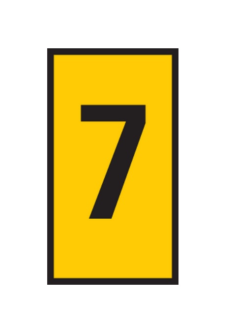 HellermannTyton WIC Snap On Clip On Cable Marker, Yellow, Pre-printed "7", 2.8 → 3.8mm Cable, for Cables and