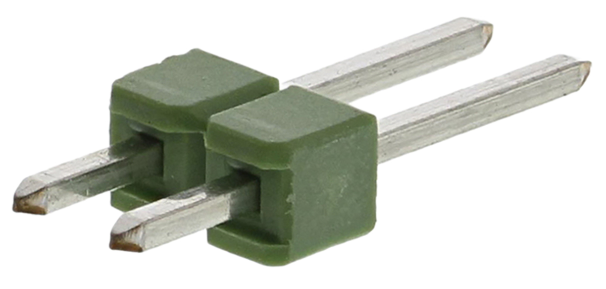 TE Connectivity AMPMODU MOD II Series Straight Through Hole Pin Header, 2 Contact(s), 2.54 mm Pitch, 1 Row, Unshrouded