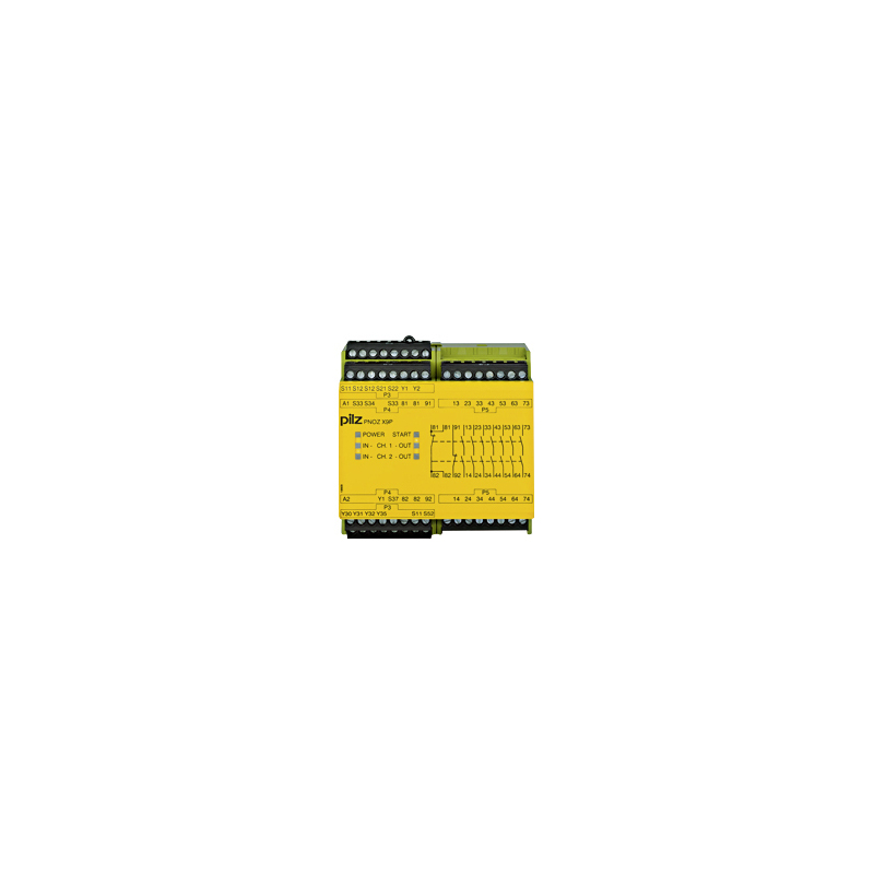Pilz 777 2 Auxiliary Contacts Safety Relay 24V dc, Single/Dual-Channel 7 Safety Contacts