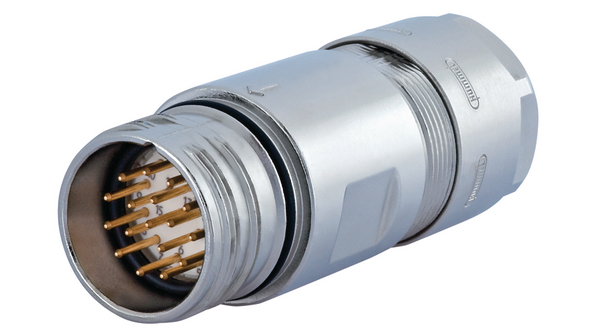 Hummel Circular Connector, 12 Contacts, Cable, M23 Connector, Plug, Male/Female, IP67, M 23 EMV Hummel Series
