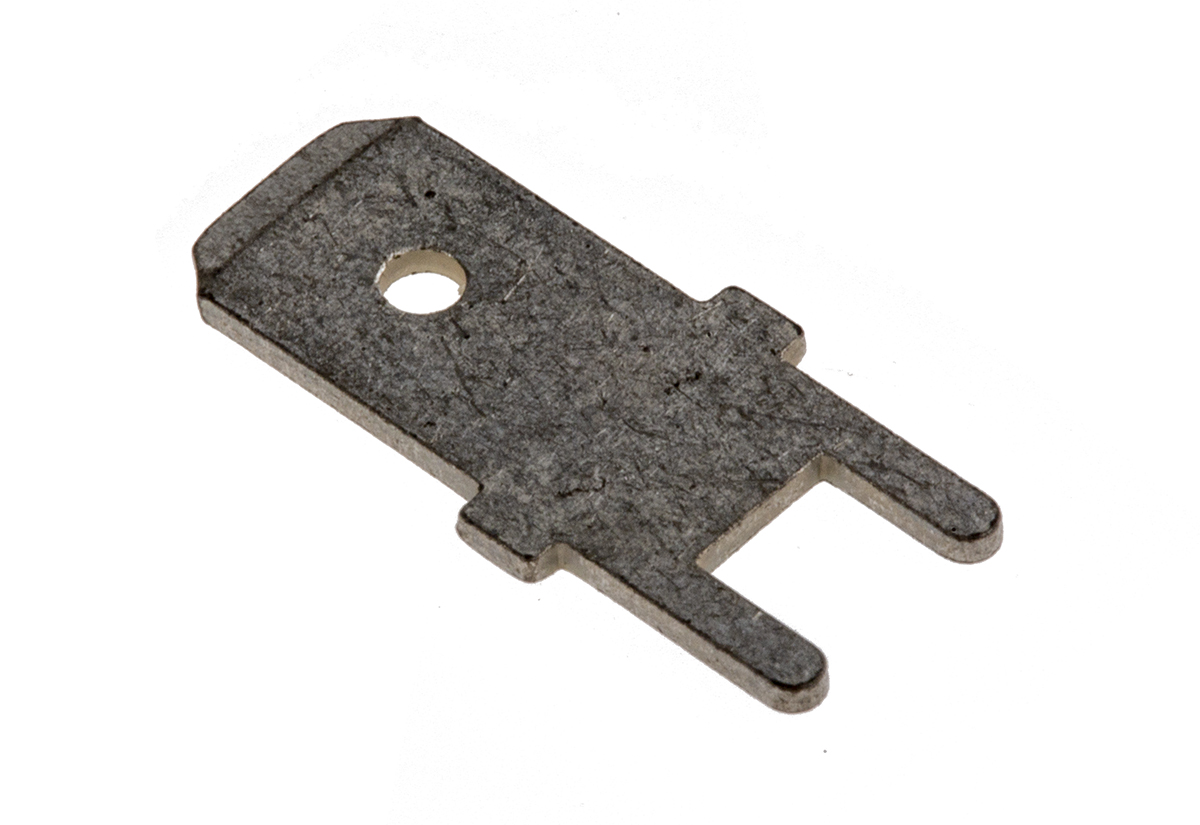 TE Connectivity FASTON .250 Silver Uninsulated Male Spade Connector, PCB Tab, 6.3 x 0.8mm Tab Size