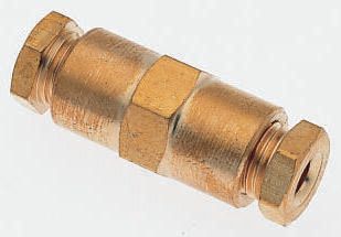 Norgren 18 Series Straight Tube-to-Tube Adaptor, Push In 4 mm to Push In 4 mm, Tube-to-Tube Connection Style
