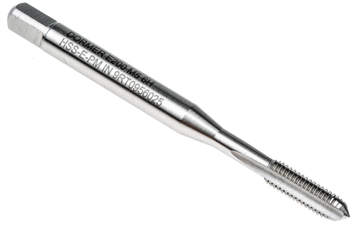 Dormer Threading Tap HSS-E 1-Piece 0.8mm Pitch Metric Standard Machine Tap M5 Thread