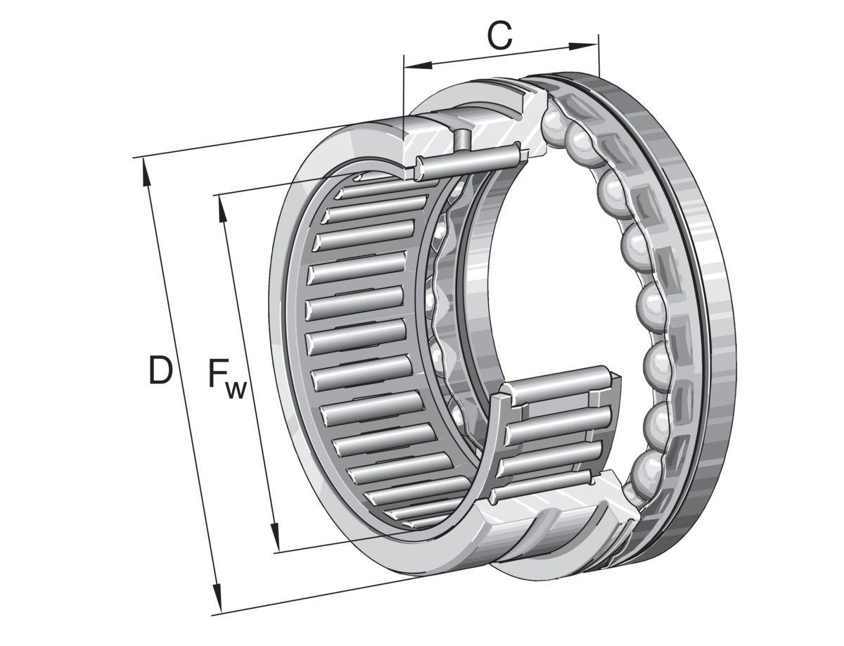 INA NKX60-Z-XL 60 mm ID Roller Bearing Needle Roller, Axial Ball, 72 mm OD