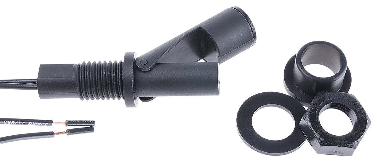 Sensata Cynergy3 RSF70 Series Horizontal External Nylon Float Switch, Float, 1m Cable, NO/NC, 300V ac Max, 300V dc Max
