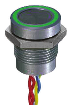 APEM Illuminated Piezo Switch, Momentary, Pulse, SPST, IP68, Through Hole, 200 mA @ 24 V dc, -40 → +75°C