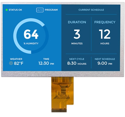 Displaytech DT070DTFT-IPS-HB-PTS LCD Colour Display, 7in, 1024 x 600pixels