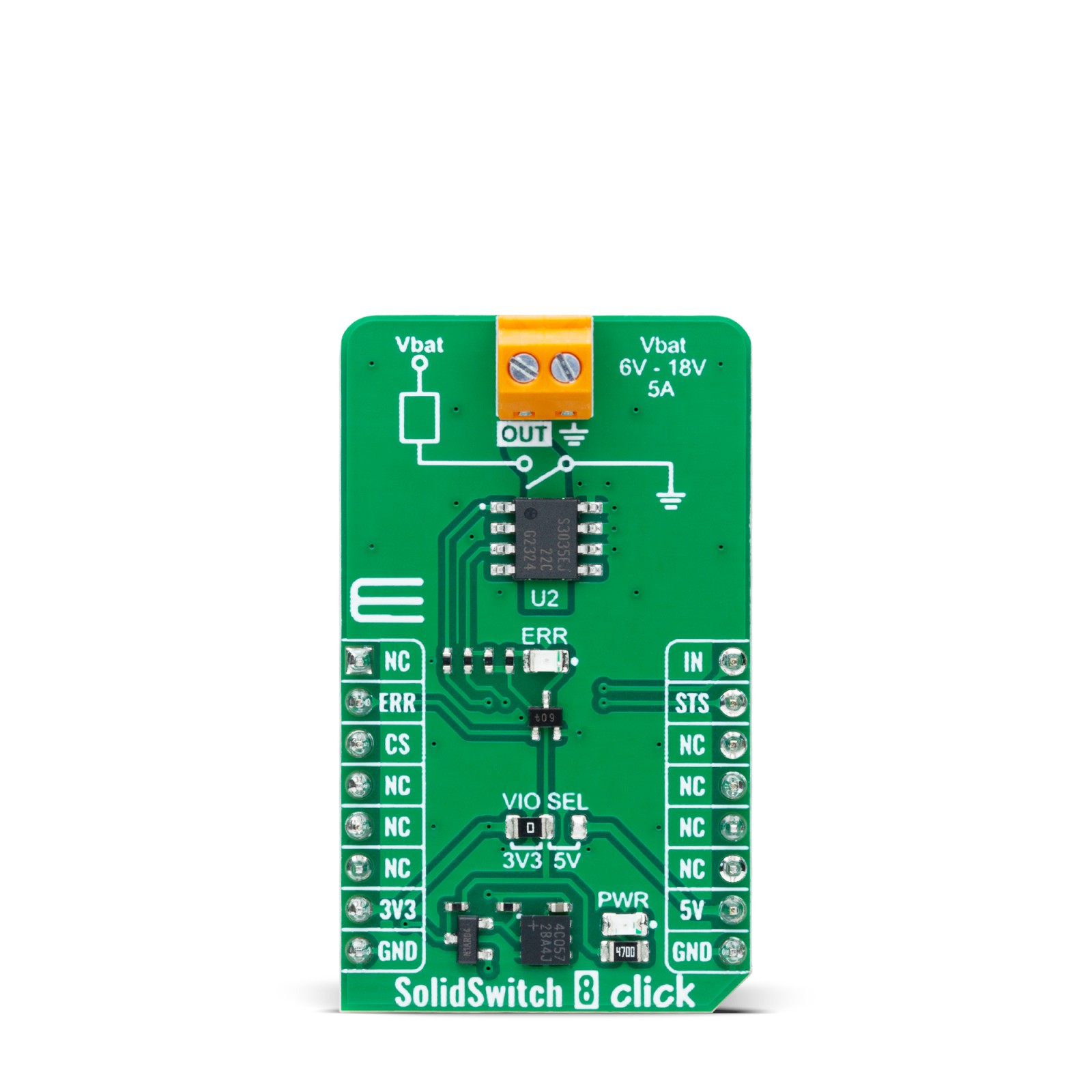 MikroElektronika SolidSwitch 8 Click Load Switch for BTS3035EJXUMA1 for Industrial Use