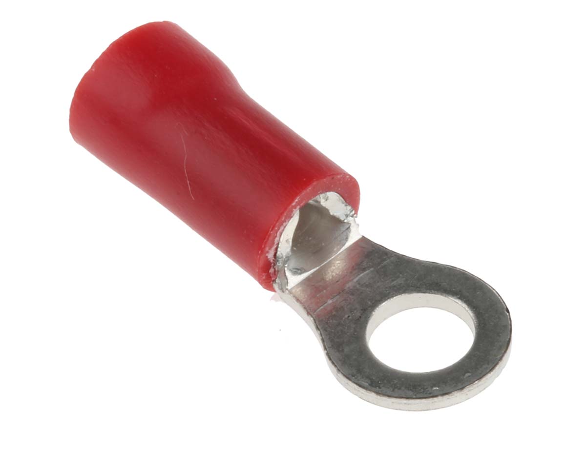 RS PRO Insulated Ring Terminal, M3.5 Stud Size, 0.5mm² to 1.5mm² Wire Size, Red