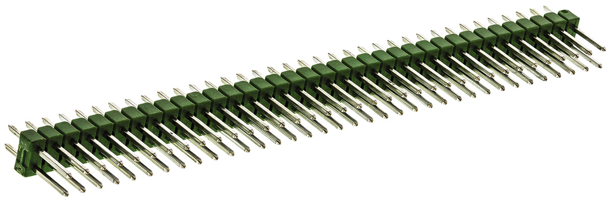 TE Connectivity AMPMODU MOD II Series Straight Through Hole Pin Header, 72 Contact(s), 2.54 mm Pitch, 2 Row, Unshrouded