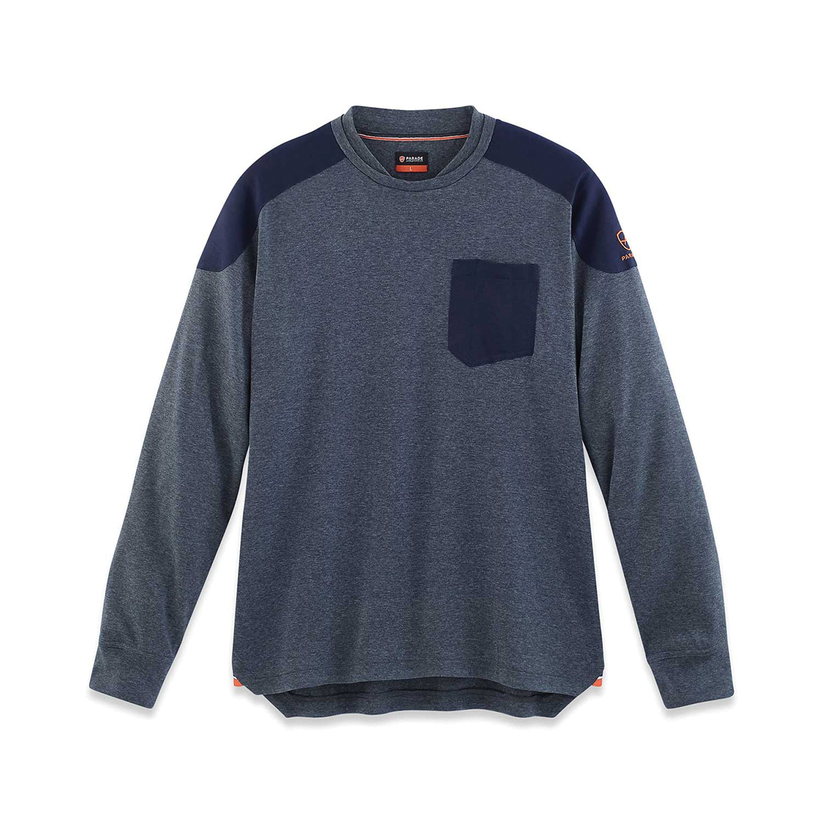Parade Blue Polyester Long Sleeve T-Shirt, UK- M, EUR- M