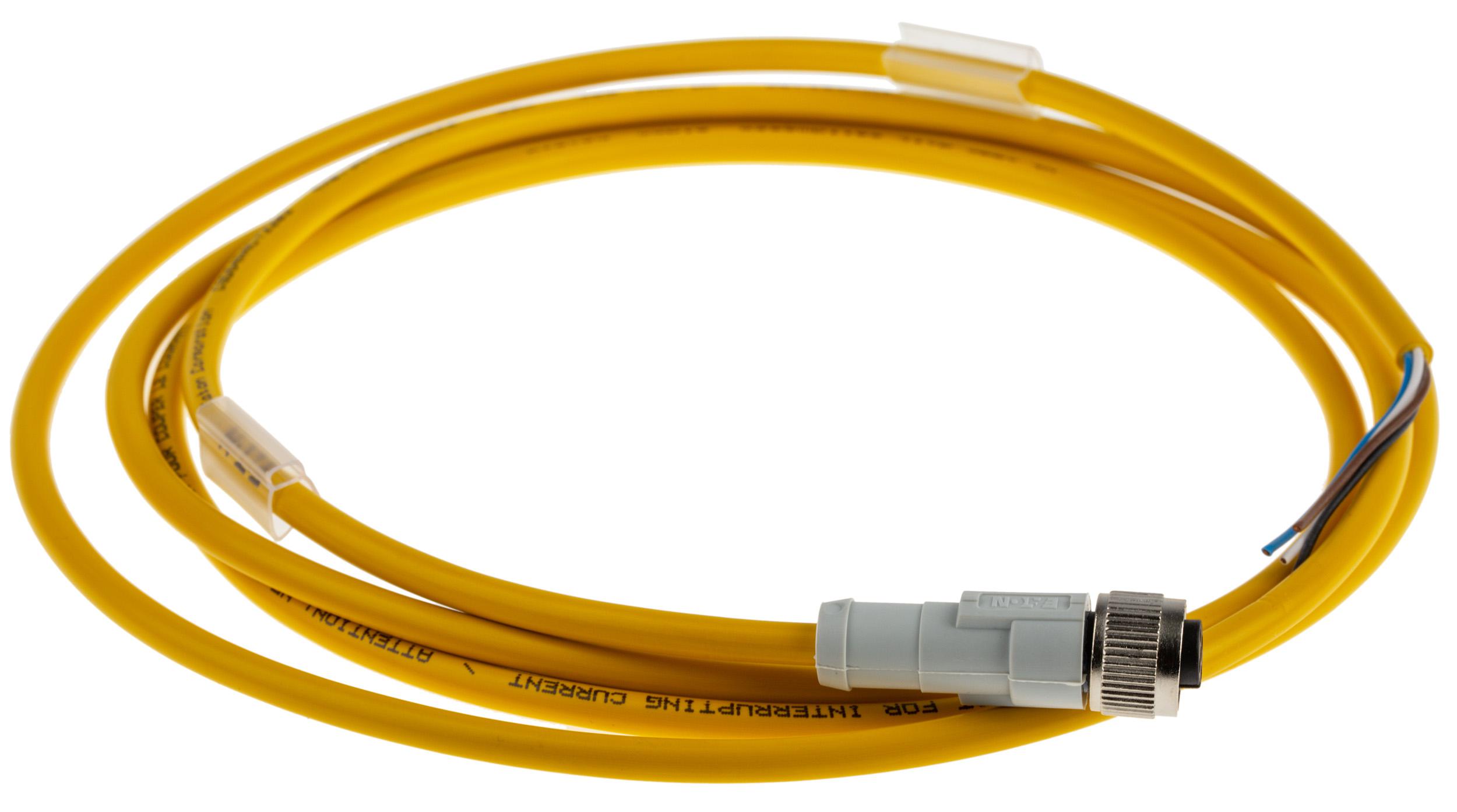 Eaton Female 4 way M12 to Free End Sensor Actuator Cable, 2 m