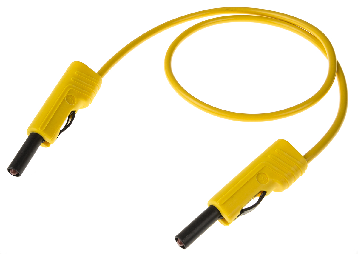 Hirschmann Test & Measurement, 16A, 60V dc, Yellow, 500mm Lead Length