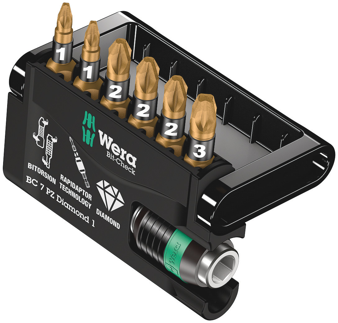 Wera Impact Bit Set 7 Pieces, Hexagon, Pozidriv