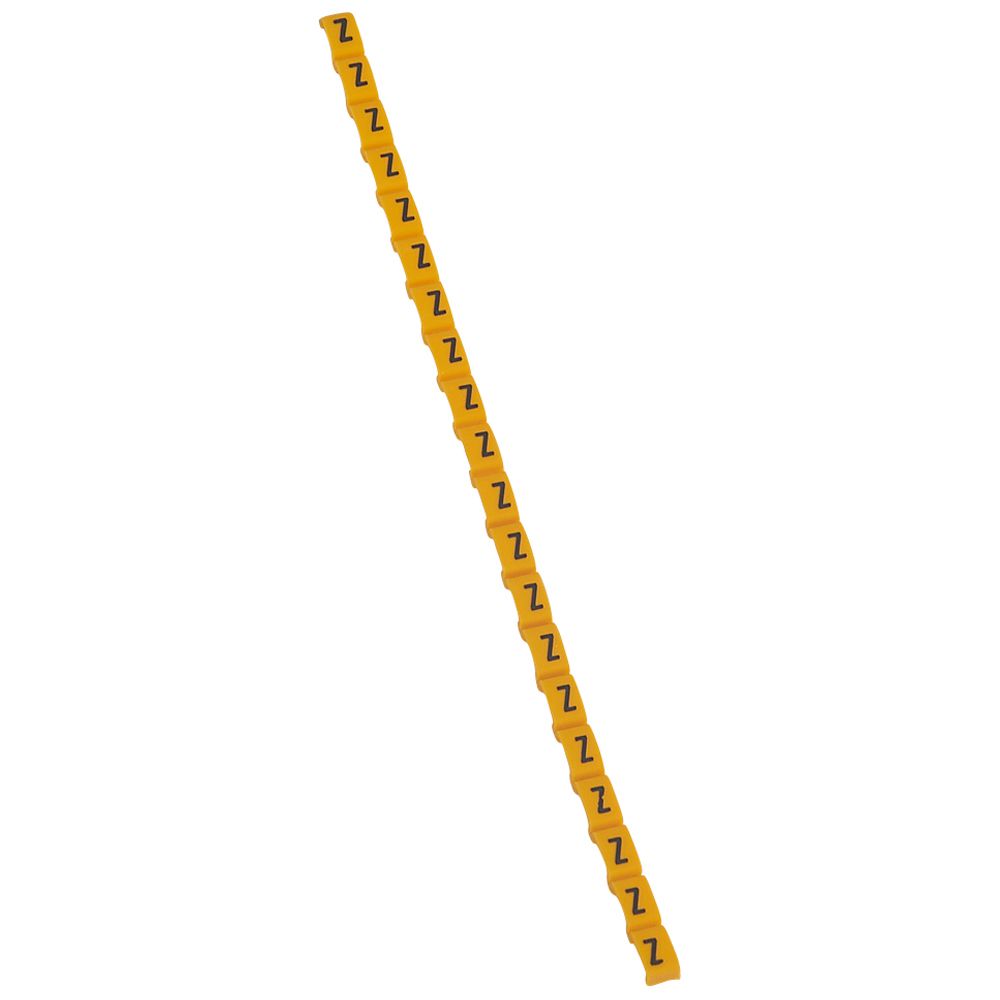 Legrand Clip On Cable Marker, Black on Yellow, Pre-printed "Z", for Cable, 0 384 35