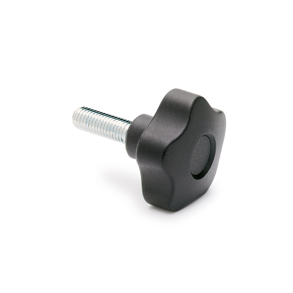 Elesa 69961-C9 Black Polypropylene Based Technopolymer Knob, M8 x 20, Threaded Stud