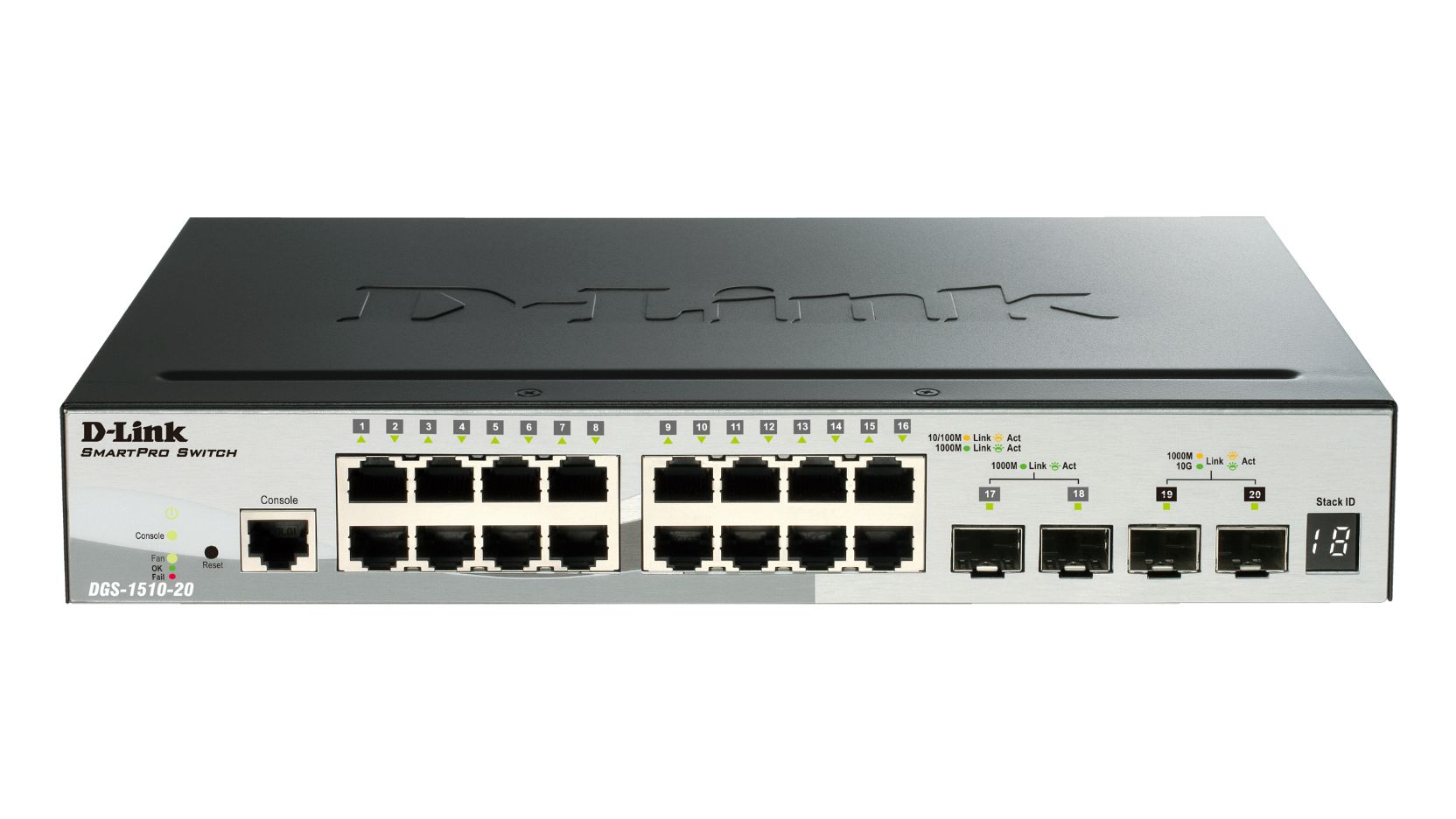 D-Link 20-Port Gigabit Stackable Smart Managed Switch with 10G Uplinks, Smart 20 Port Gigabit Switch