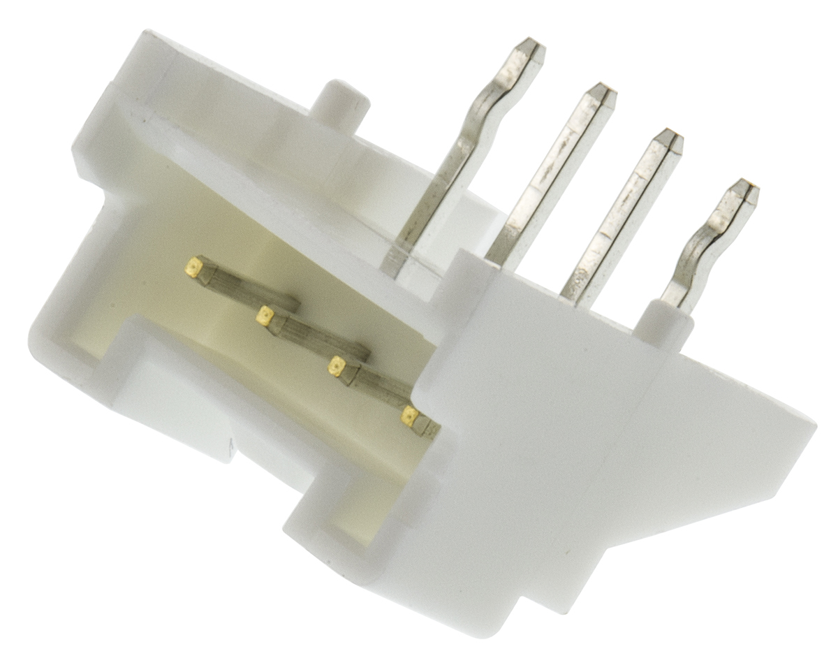 JST PA Series Right Angle Through Hole PCB Header, 4 Contact(s), 2 mm Pitch, 1 Row, Shrouded