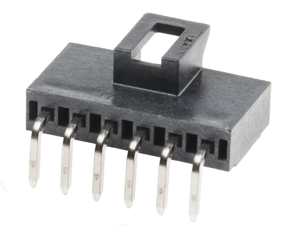 Molex Nano-Fit Series Right Angle Through Hole PCB Header, 6 Contact(s), 2.5 mm Pitch, 1 Row, Shrouded