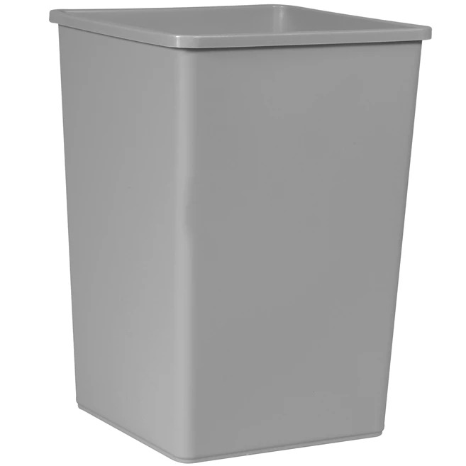 Rubbermaid Commercial Products Universal 35gal Grey Flip Resin Waste Bin