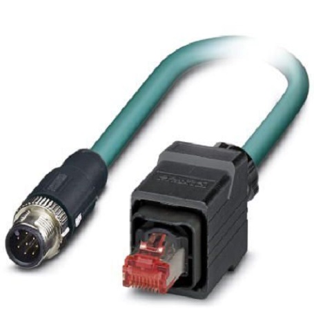 Phoenix Contact, 1m Cat5, Blue M12 to Male RJ45 Male, Shielded Shielded, Terminated