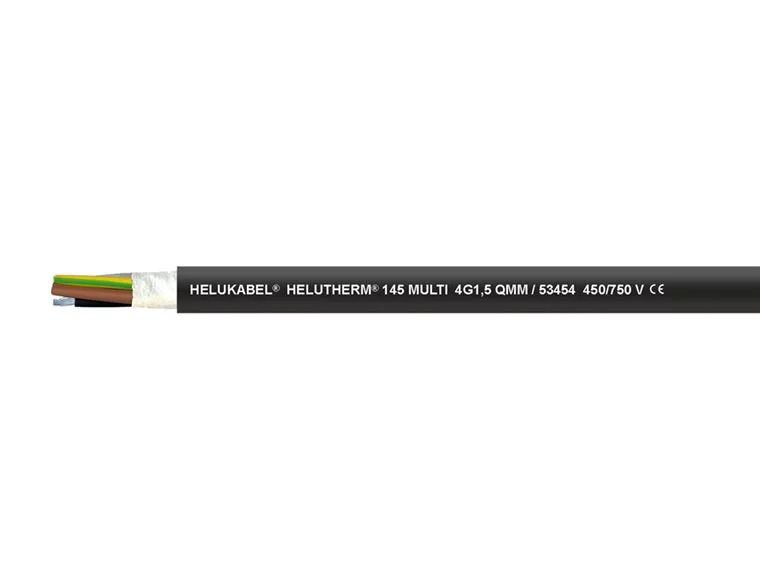 Helukabel HELUTHERM Control Cable, 1 Cores, 2.5 mm² 14 AWG, Screened, Black Cross Linked Polyolefin Sheath