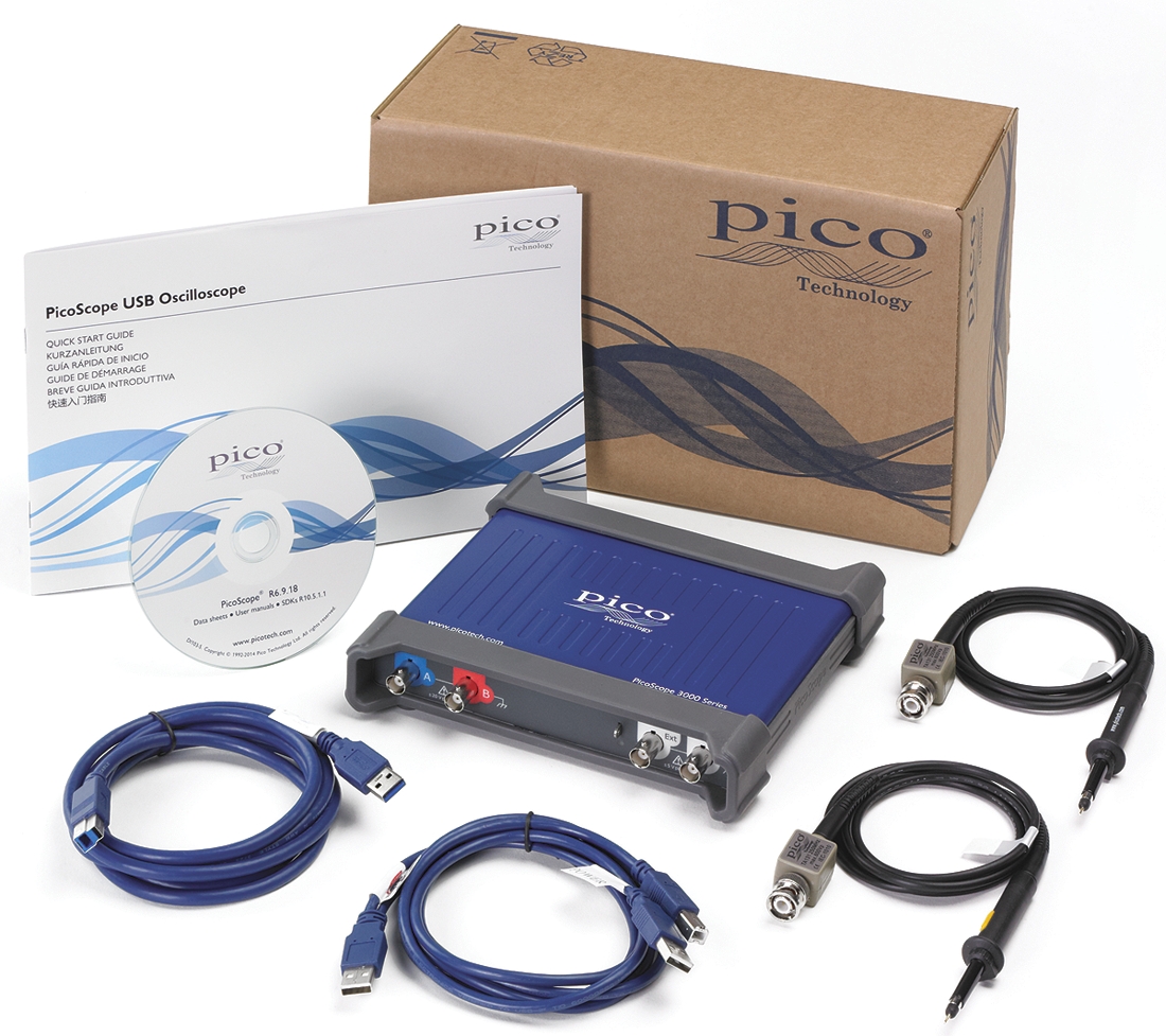 Pico Technology 3405D PicoScope 3000 Series, 100MHz PC Based Oscilloscope, 4 Analogue Channels - RS Calibrated
