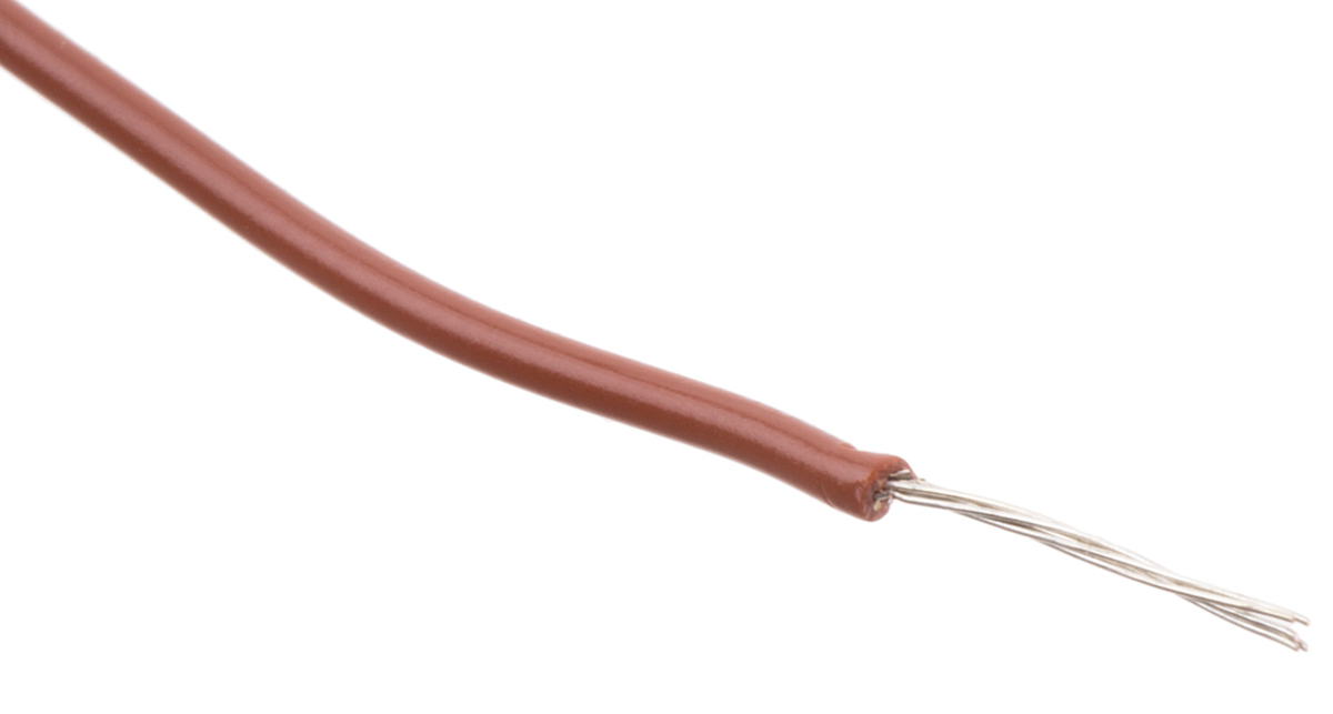 Alpha Wire Hook-up Wire PVC Series Brown 0.23 mm² Hook Up Wire, 24 AWG, 7/0.20 mm, 305m, PVC Insulation, 3050 BR001