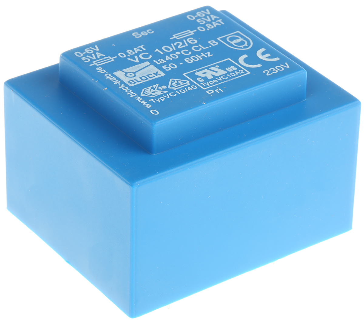 Block 6V ac 2 Output Through Hole PCB Transformer, 10VA