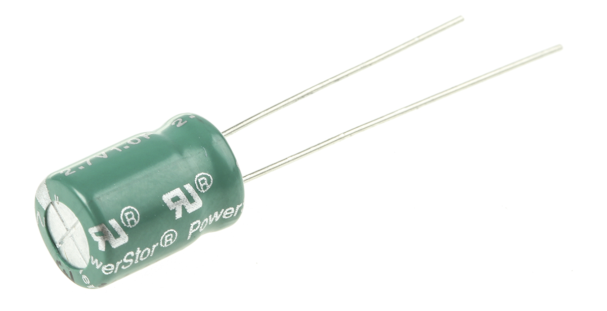 Eaton 1F Supercapacitor -10 → +30% Tolerance 2.7V dc, Through Hole