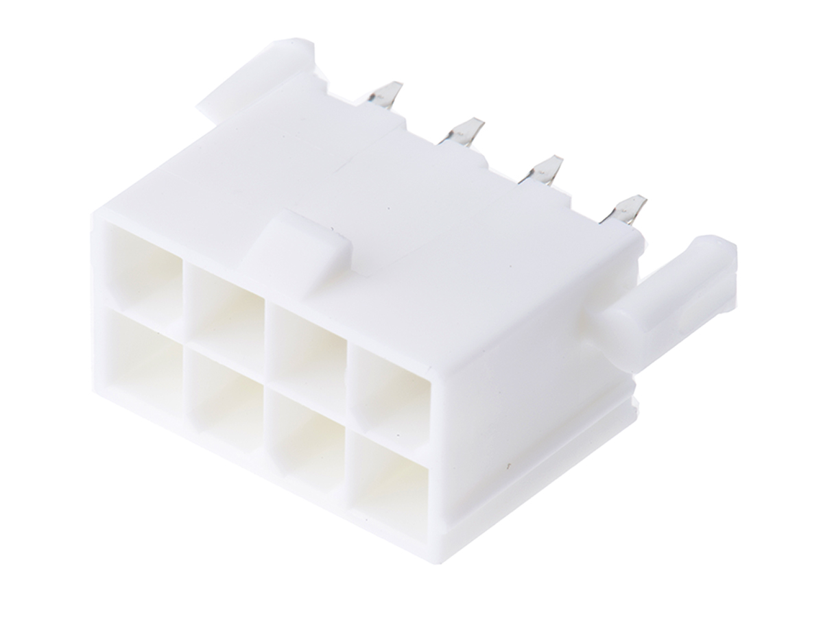 Molex Mini-Fit Jr Series Straight Through Hole PCB Header, 8 Contact(s), 4.2 mm Pitch, 2 Row, Shrouded
