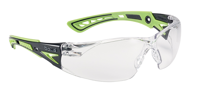 Bolle Safety RUSH+ Anti-Mist UV Safety Glasses, Clear PC Lens