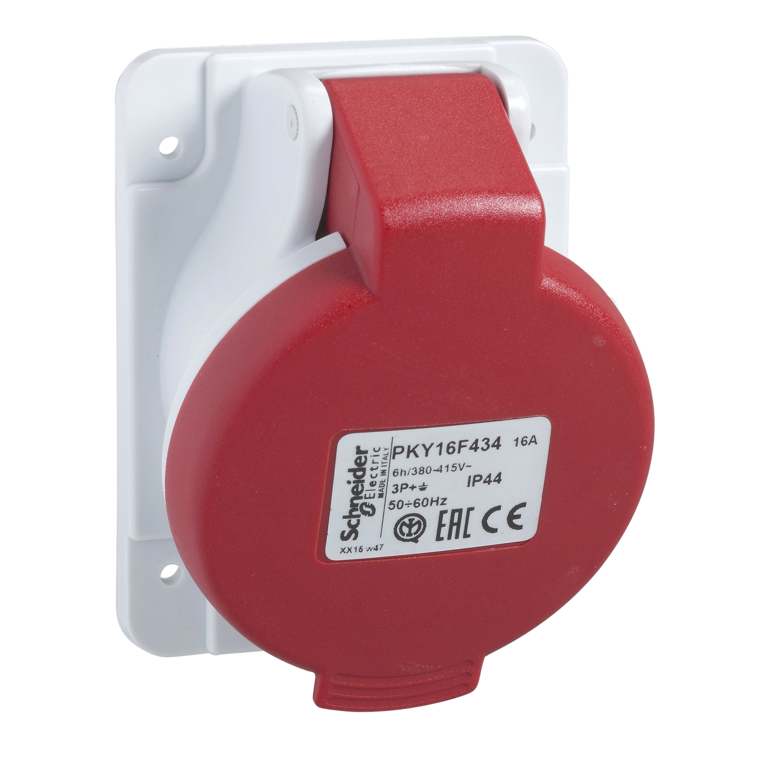 Schneider Electric, Mureva IP44 Grey Panel Mount 3P + N + E Angled Socket Plug, Socket, Rated At 32A, 380 → 415 V