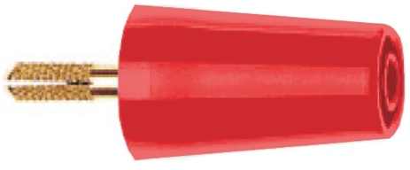 Staubli Red, Male to Female Test Connector Adapter With Brass contacts and Gold Plated - Socket Size: 4mm