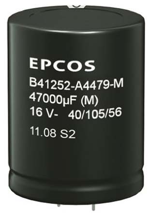EPCOS 56000μF Aluminium Electrolytic Capacitor 10V dc, Snap-In - B41252A3569M060