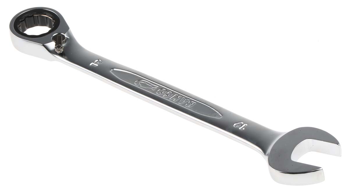 Bahco 1RM Series Ratchet Spanner, 19mm, Metric, Double Ended, 248 mm Overall