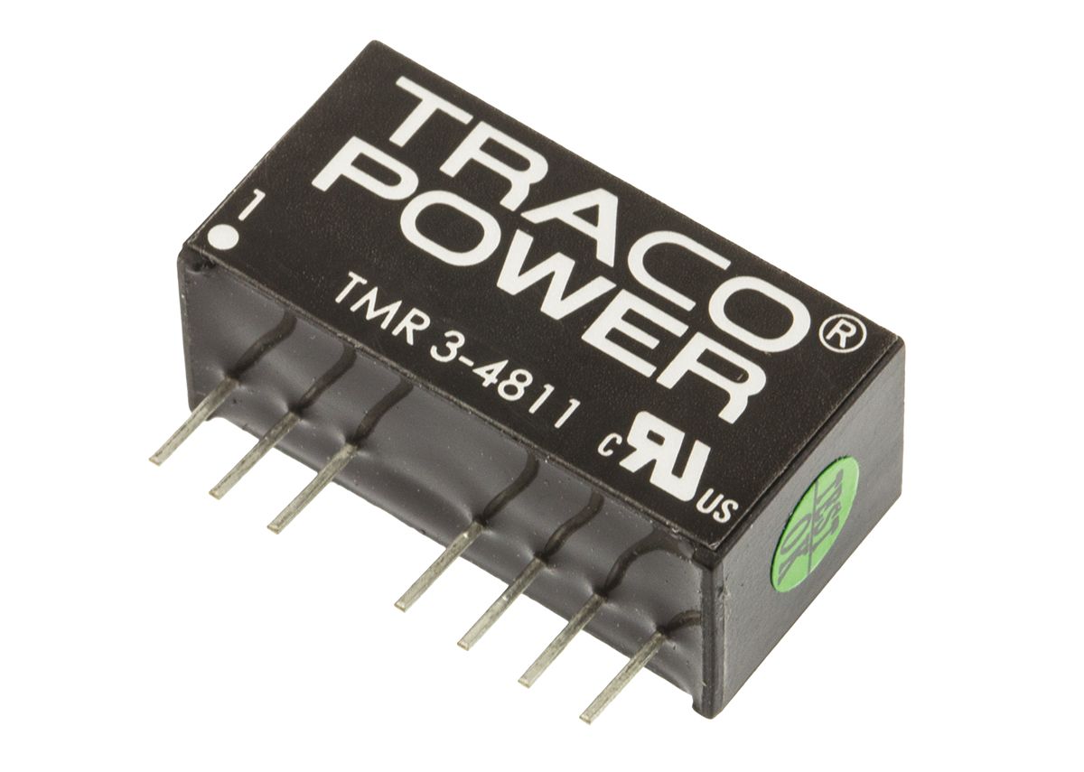 TRACOPOWER TMR 3 DC-DC Converter, 5V dc/ 600mA Output, 36 → 75 V dc Input, 3W, Through Hole, +85°C Max Temp