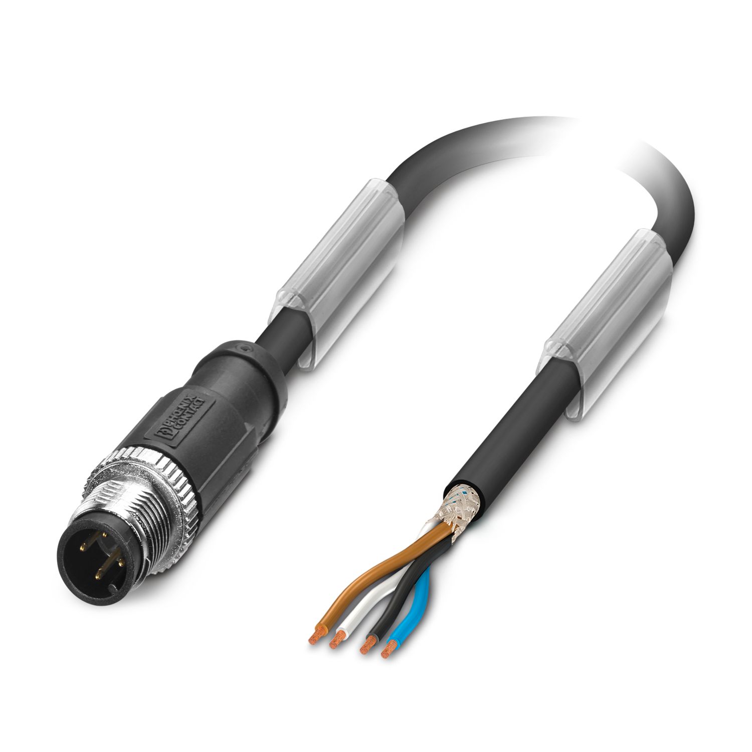 Phoenix Contact Male 4 way M12 to 4 way Unterminated Sensor Actuator Cable, 3 m