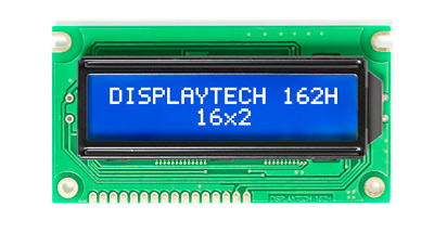 Displaytech 162H CC BC-3LP 162H Alphanumeric LCD Display, White on, 2 Rows by 16 Characters, Transmissive