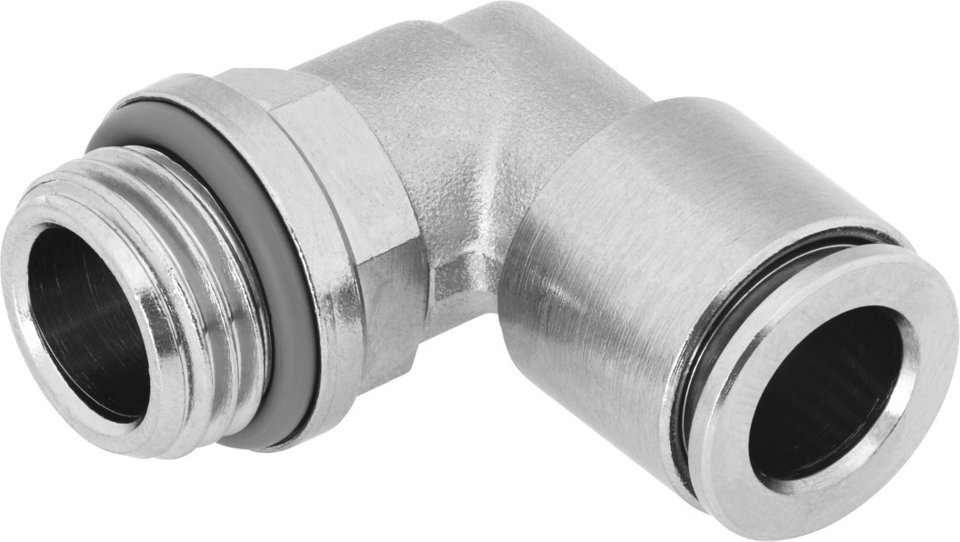 Festo NPQH Series Elbow Threaded Adaptor, G 1/2 Male to Push In 10 mm, Threaded-to-Tube Connection Style, 578291